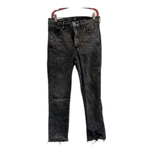 Gap 1968 Dark Grey cigarette Leg Jeans with Distressed Hem -size 8